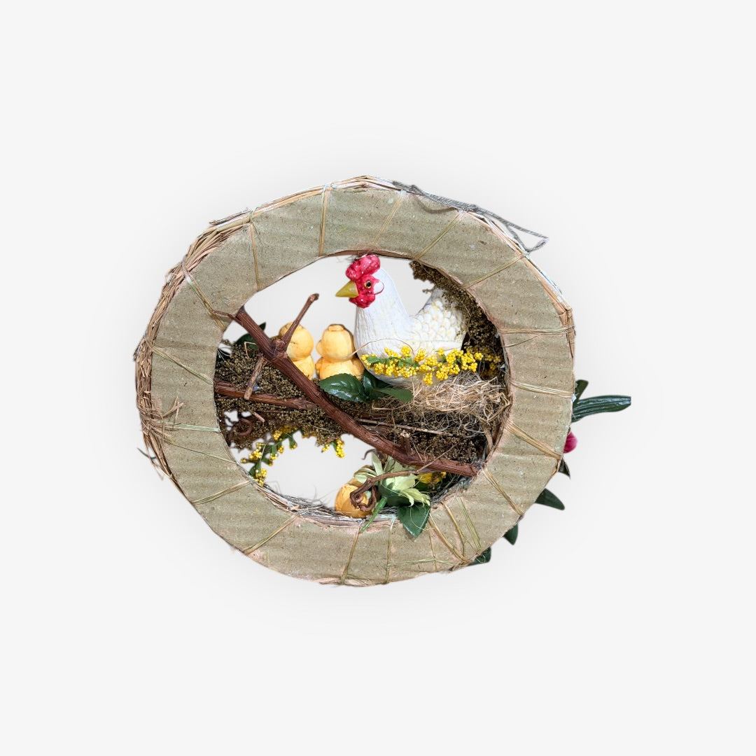 Vintage Hand-crafted Easter Wreath 10"D