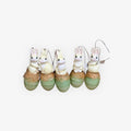 Set of 5 Vintage Handmade Easter Egg & Bunny Ornaments 5"H