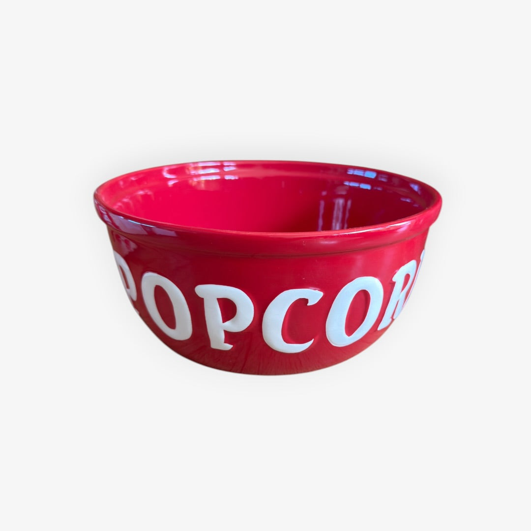 Bella Popcorn Red Ceramic Bowl 10"D