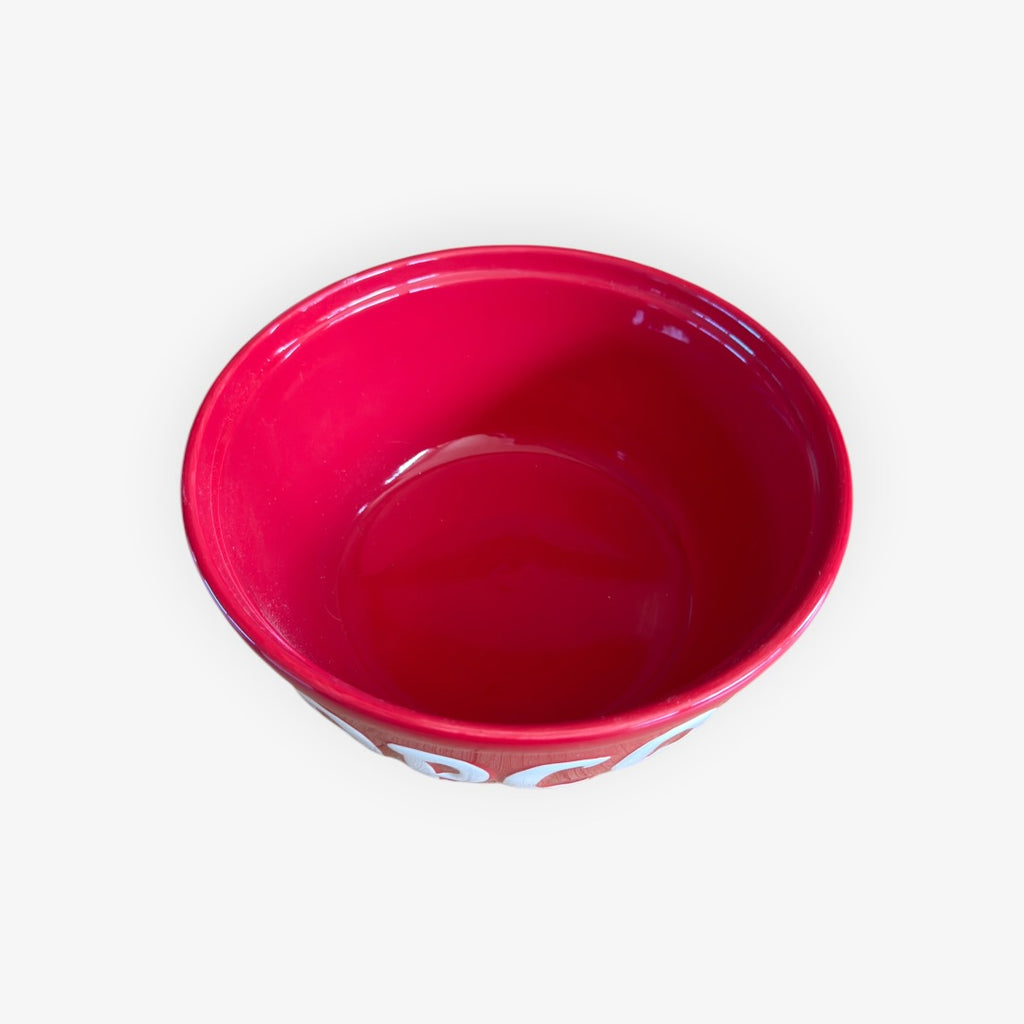 Bella Popcorn Red Ceramic Bowl 10"D