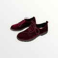 Coolway "Claire" Oxford Shoes in Maroon Velvet Size: 10.5