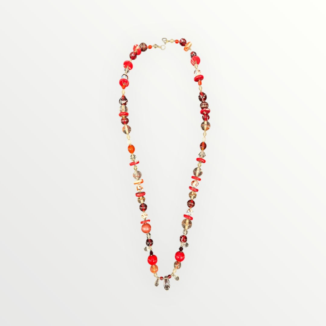 Beaded Friendship Necklace Red