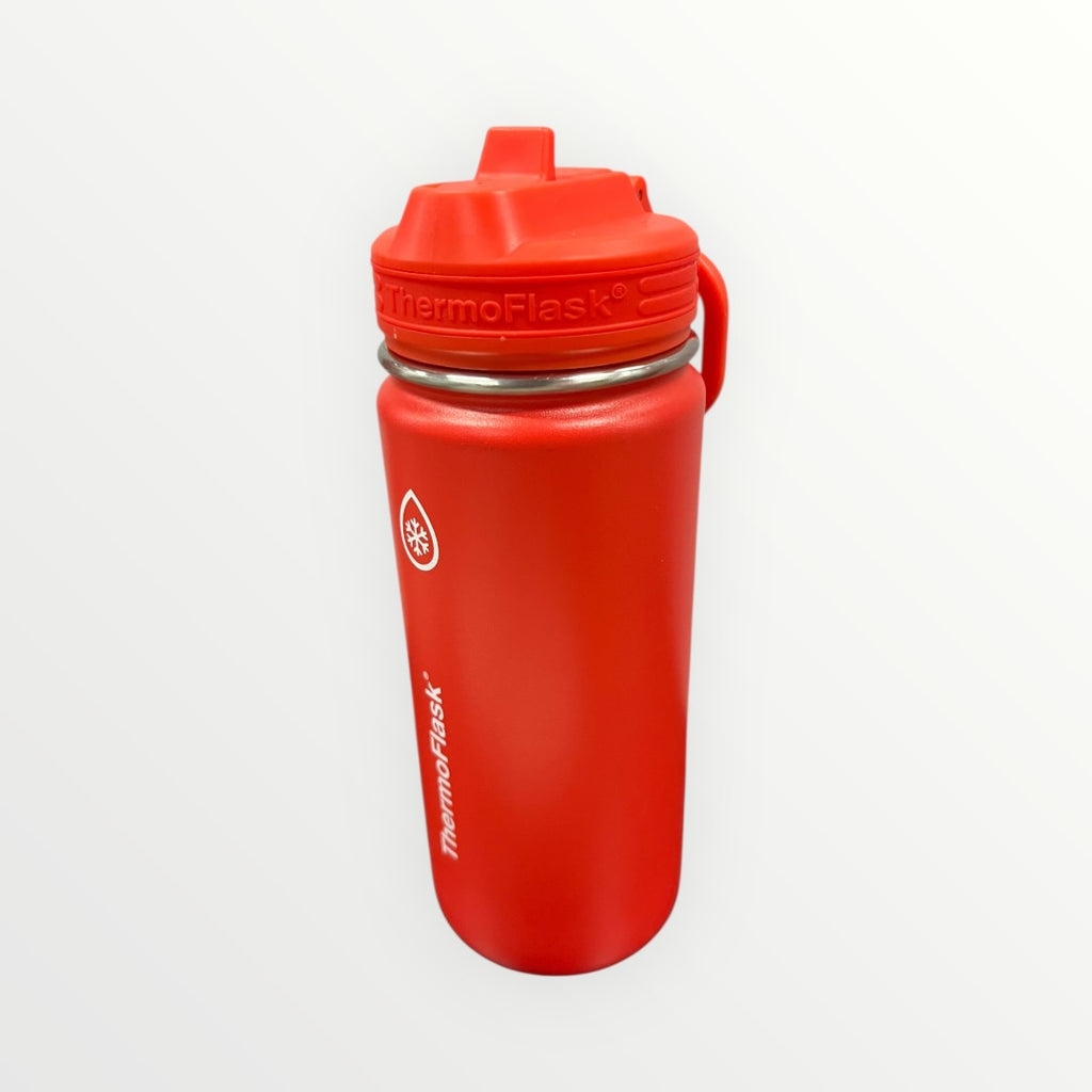 ThermoFlask Insulated 16oz Red/Green Stainless Steel Water bottle with Straw Lid