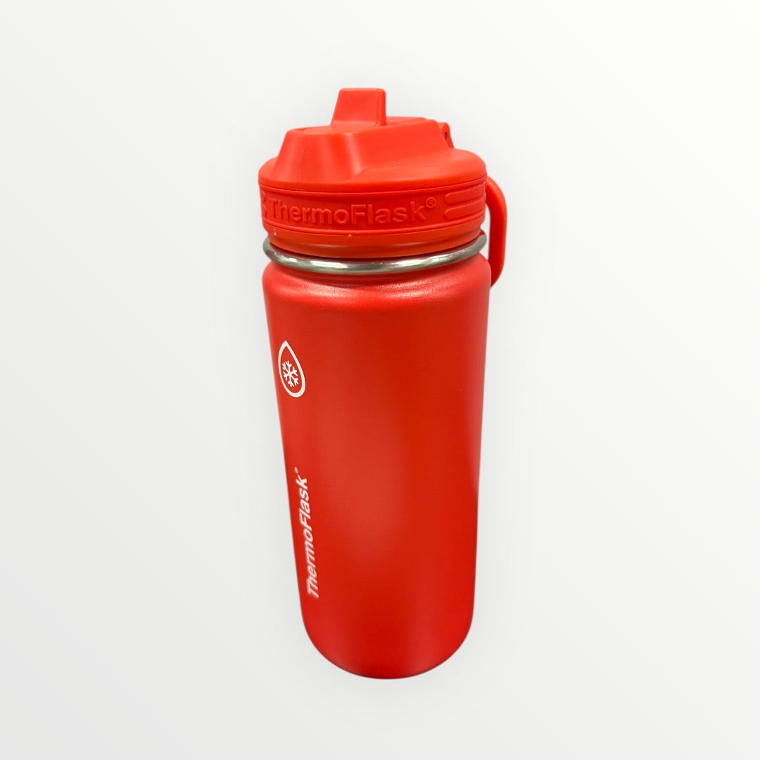 ThermoFlask Insulated 16oz Red/Green Stainless Steel Water bottle with Straw Lid