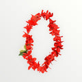 Red Artificial Silk Hawaiian Flower Lei