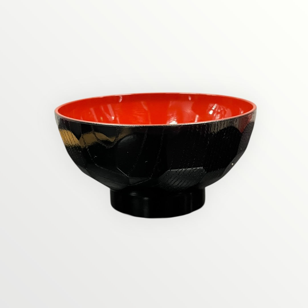 Japanese Lacquer Miso Soup Bowl 4.5"D