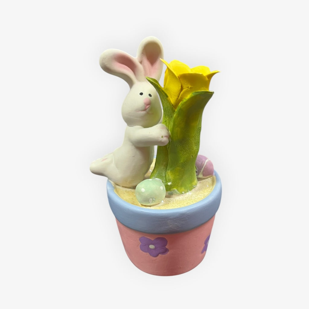 Decorative Handmade Resin Easter Bunny Figurine 4"H