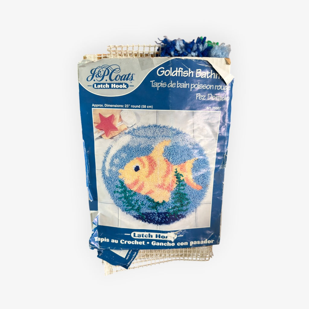 Vintage J&P Coats Goldfish Bath Mat Kit 23"D