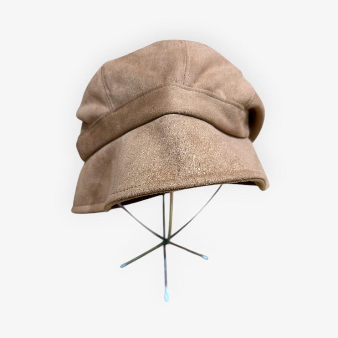Suede Octagonal Beret Hat