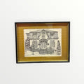San Francisco Victorian House Framed Pen and Ink Drawing Wall Art By Virginia Celli