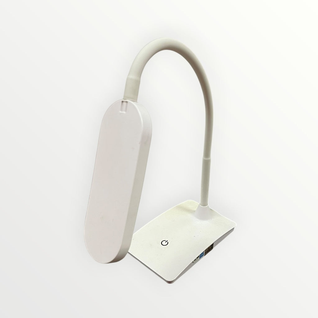 White Rechargeable LED Desk Lamp Flexible Gooseneck & Touch Control