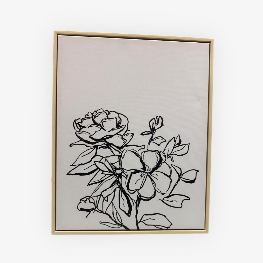 Inky Floral Framed Canvas from Threshold Designed w/ Studio McGee 16" x 20"