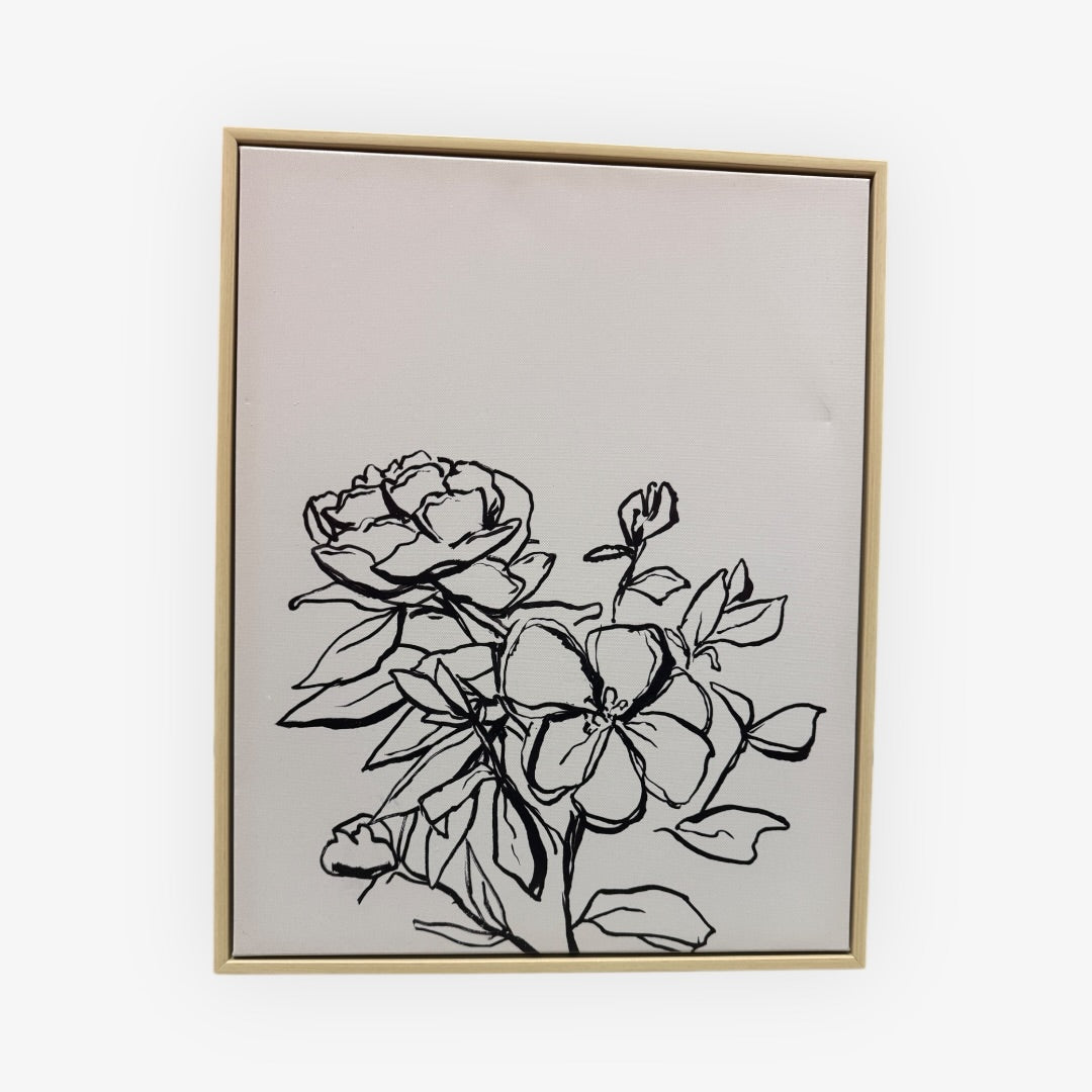 Inky Floral Framed Canvas from Threshold Designed w/ Studio McGee 16" x 20"