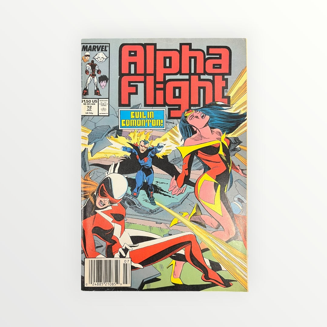 Vintage ALPHA FLIGHT #72 MARVEL COMIC BOOK "Evil in Edmonton!"