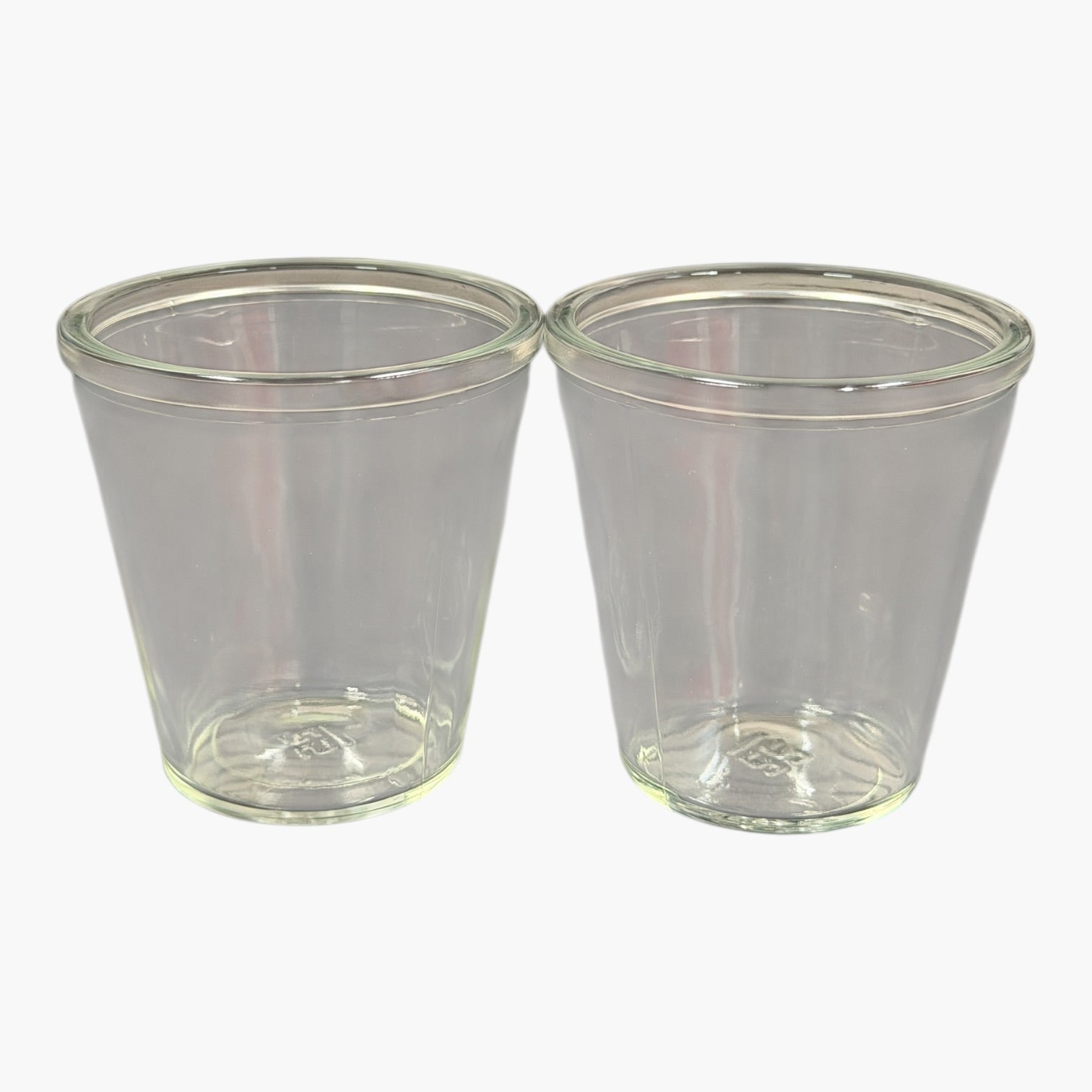 A Pair of Glass Tumblers 3"H