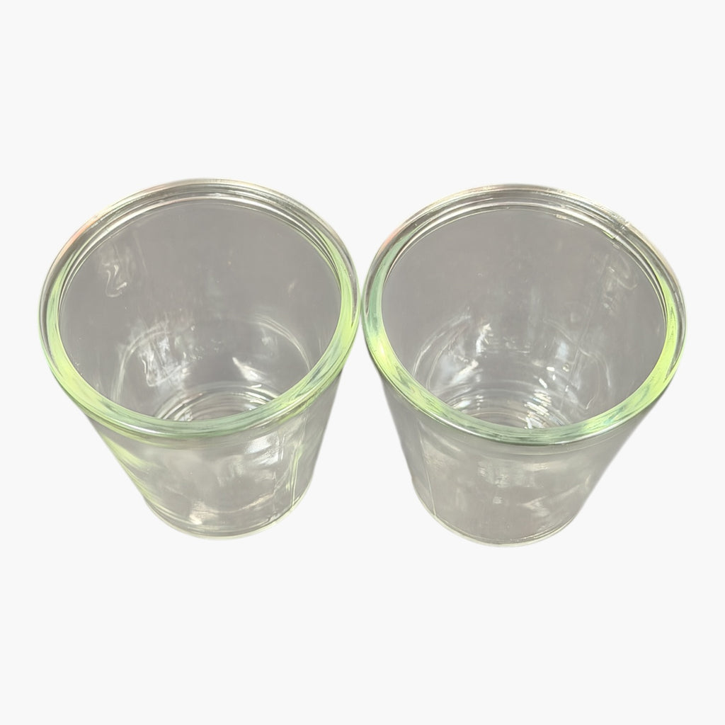 A Pair of Glass Tumblers 3"H