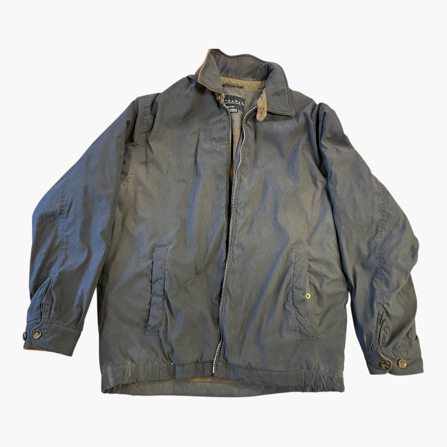 Vintage Hathaway Men's Dark Blue Jacket Size: S