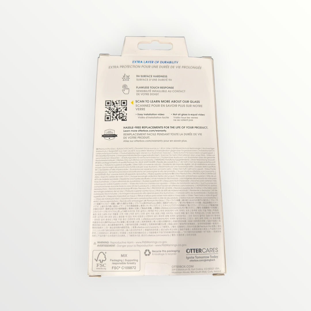 OtterBox Premium Pro Glass Screen Protector with Blue Light Guard