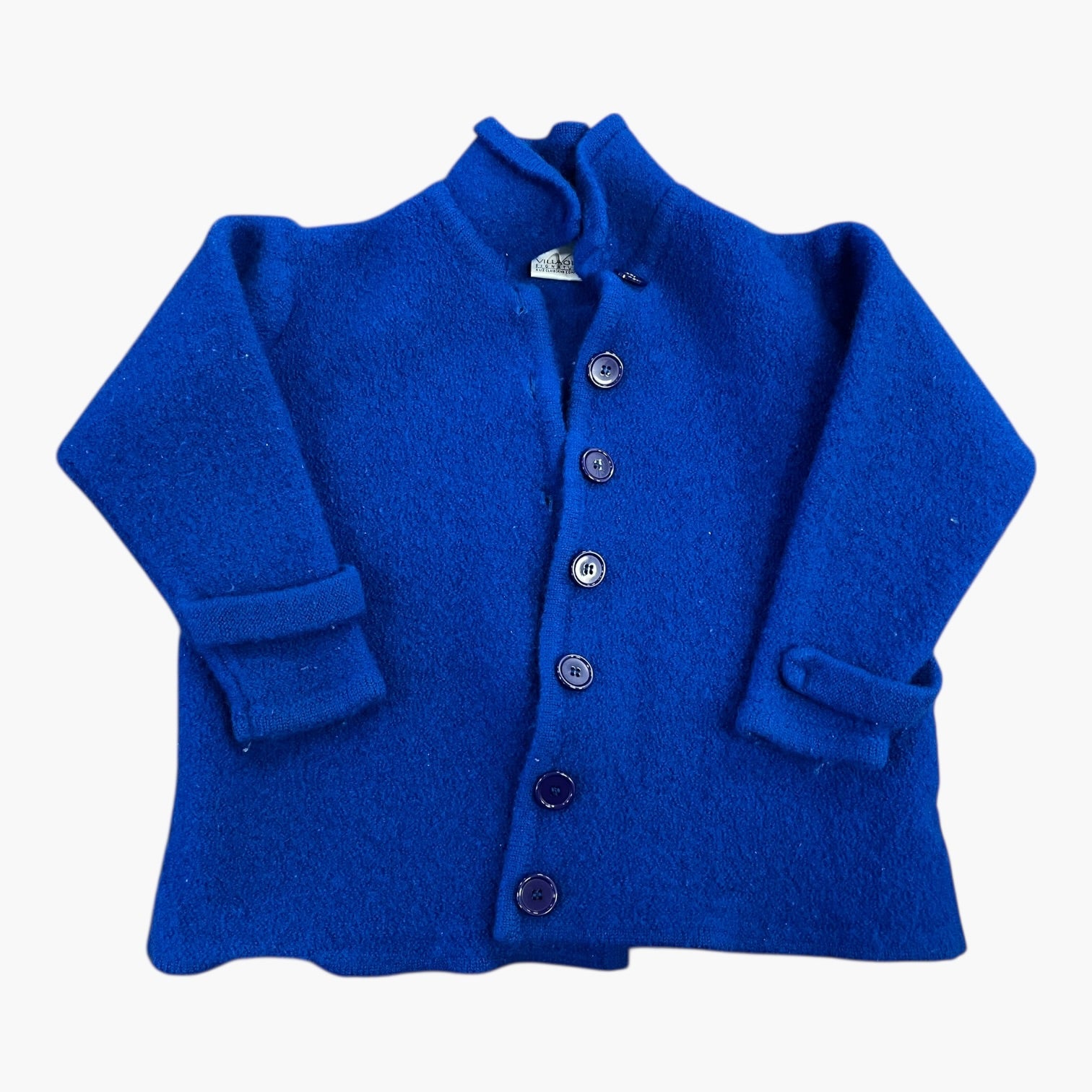 Blue 100% Wool Children's Coat by Villaoge Signature