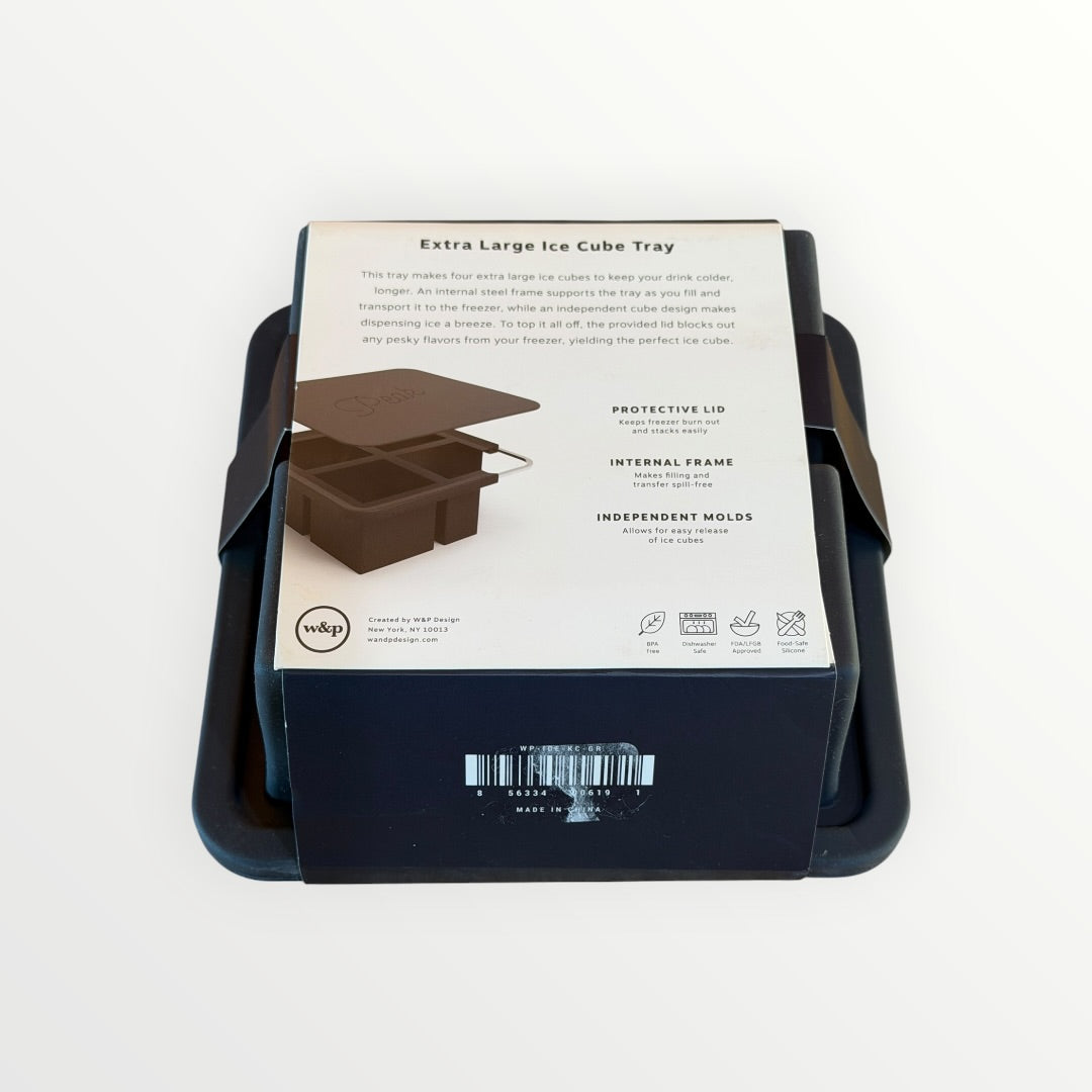 W&P Peak Extra Large Ice Cube Black Silicone Tray