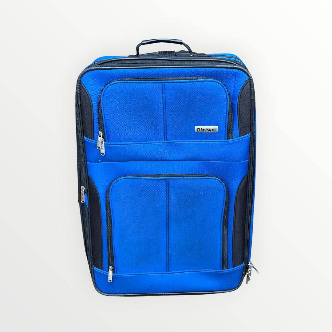 Leisure Blue & Black Softside Expandable 2-Wheel 25" Luggage