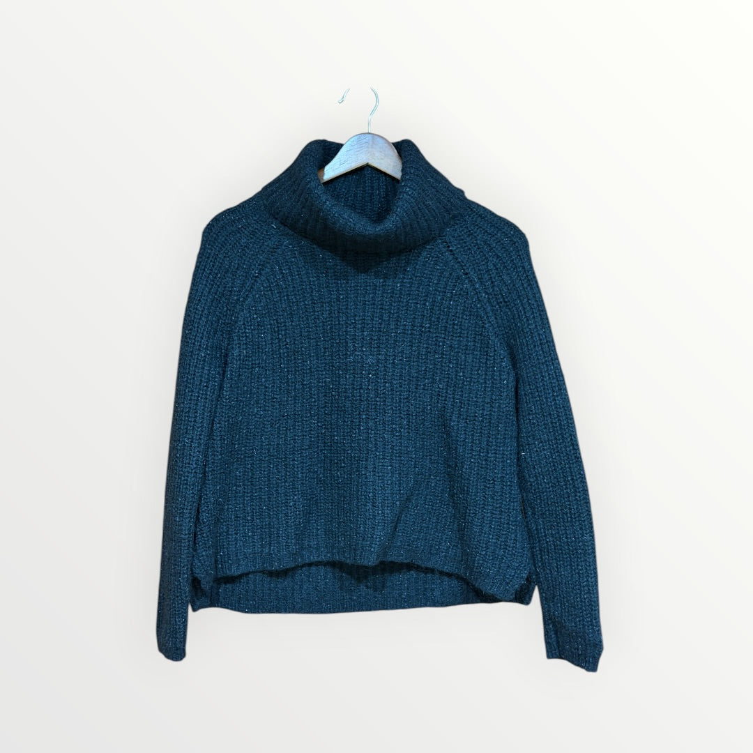 Women's Black Wool Turtleneck Relaxed Fit Size: XS