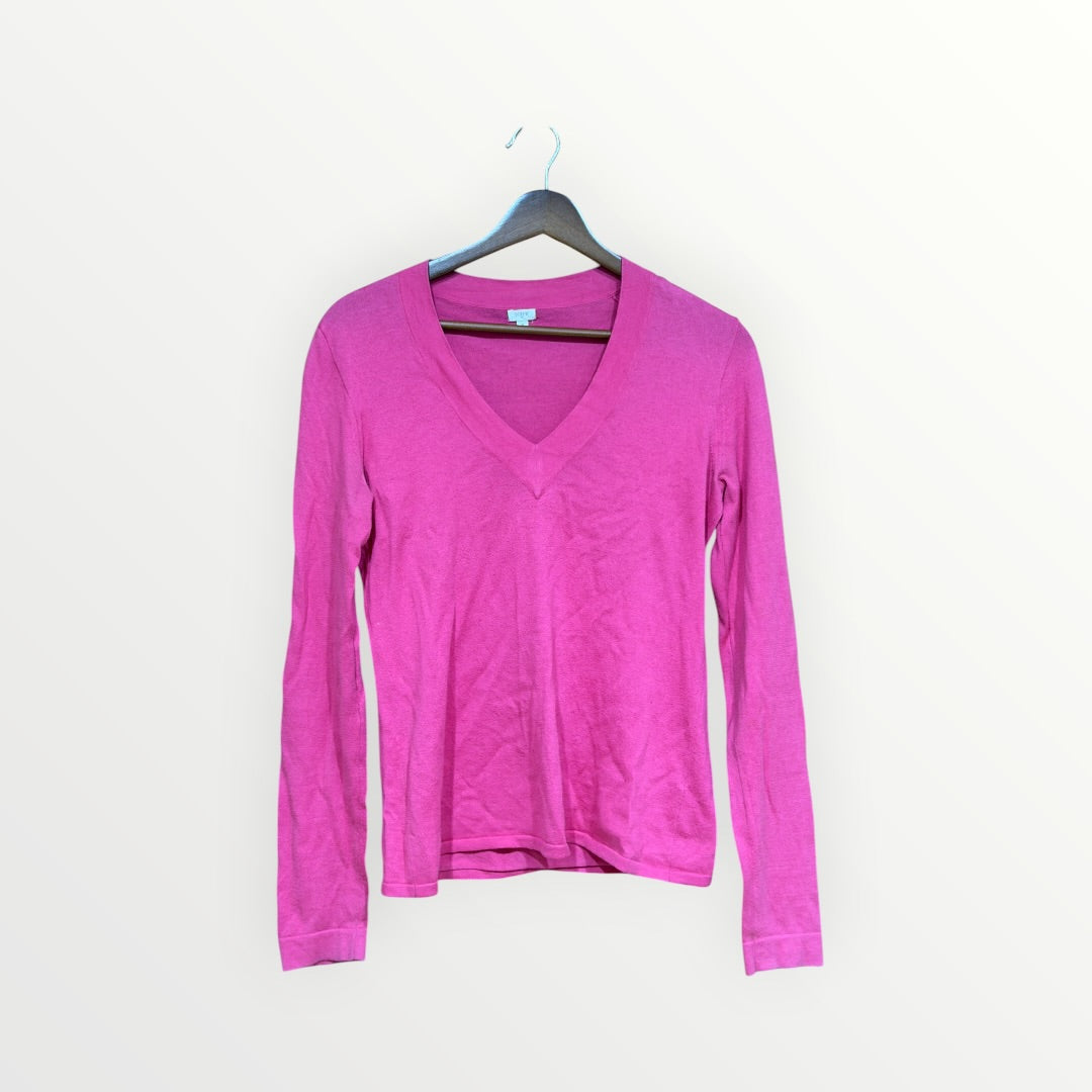 J.Crew 100% Cotton Pink Long-Sleeve V-Neck Sweater SIze:S