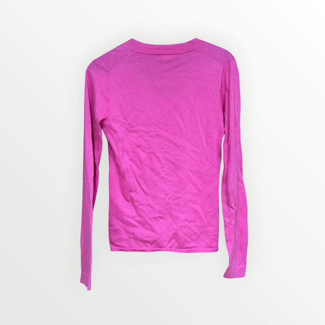 J.Crew 100% Cotton Pink Long-Sleeve V-Neck Sweater SIze:S