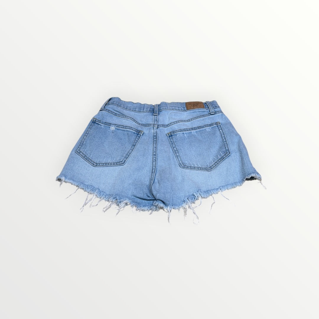 Abercrombie & FItch Light blue Denim High Rise Shorts with Frayed Edges Size 24