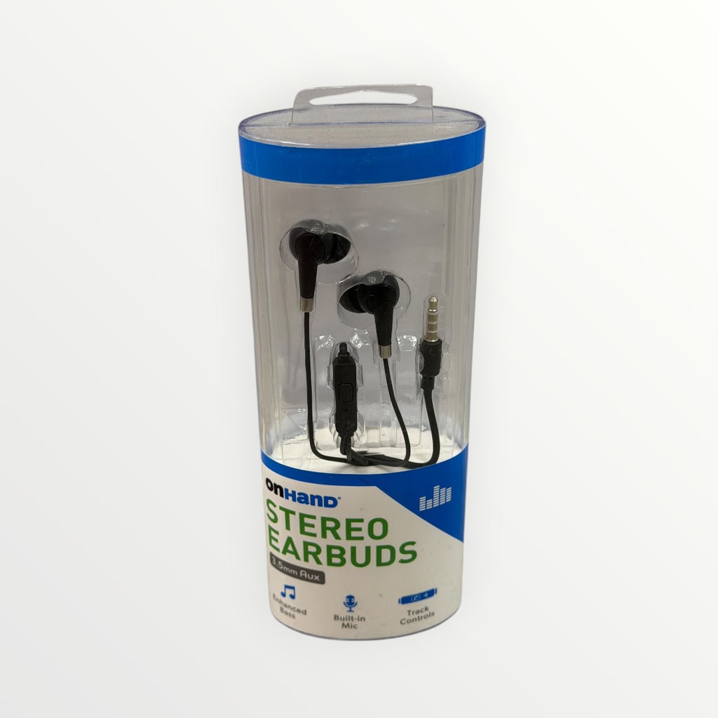 Onhand Black Wired Stereo Earbuds
