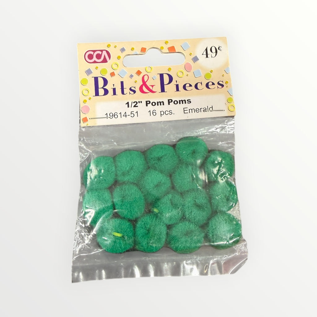 "Bits & Pieces" 1/2" Black Craft Pom Poms