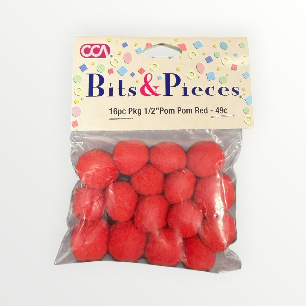 "Bits & Pieces" 1/2" Black Craft Pom Poms
