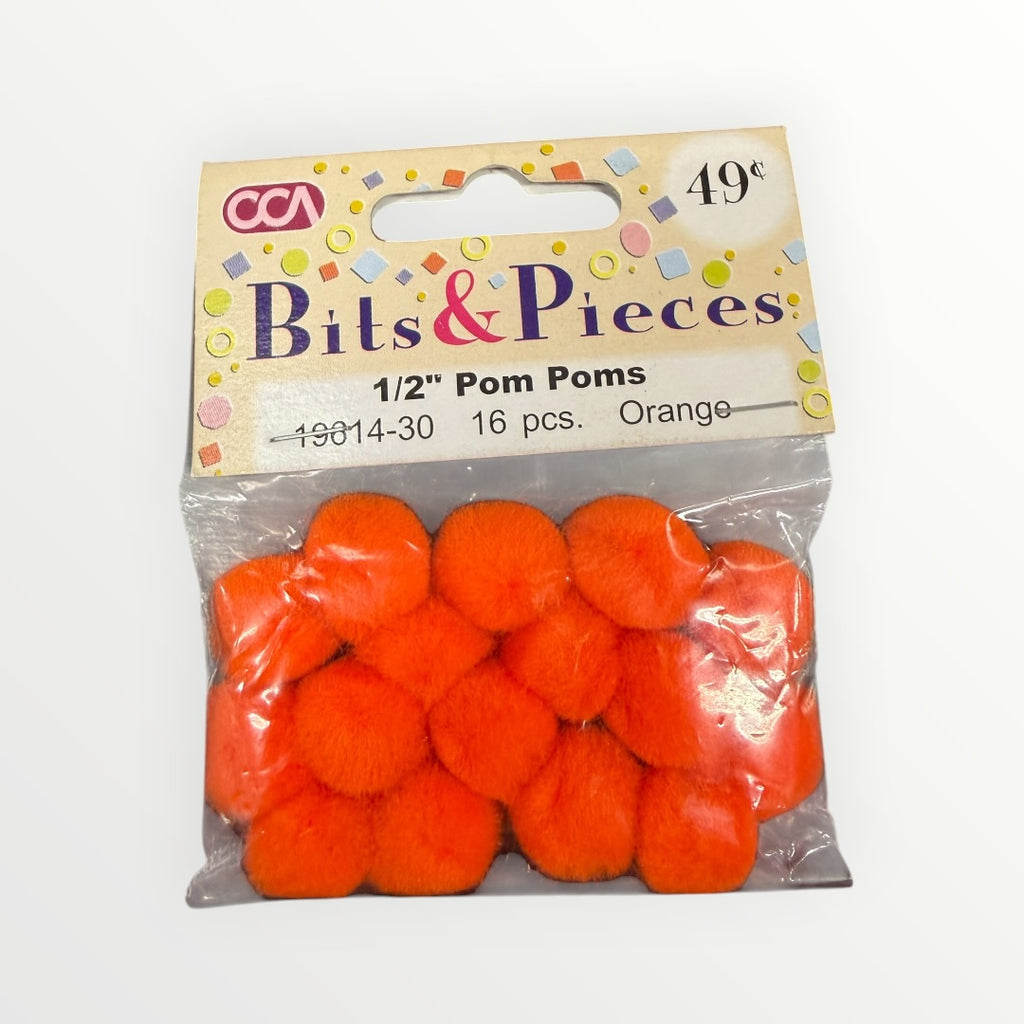 "Bits & Pieces" 1/2" Black Craft Pom Poms