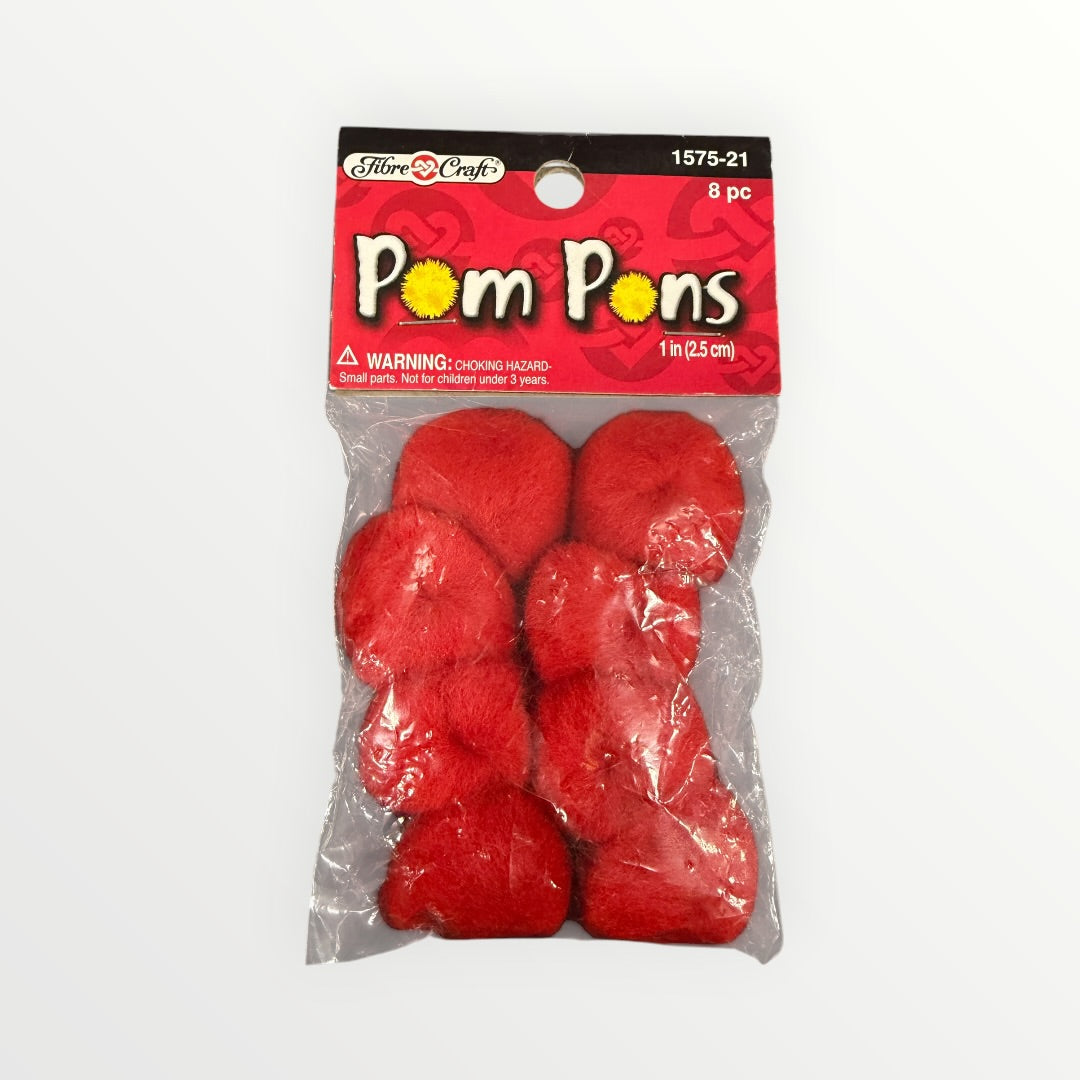 "Fibre-Craft" Pom Poms 1"D