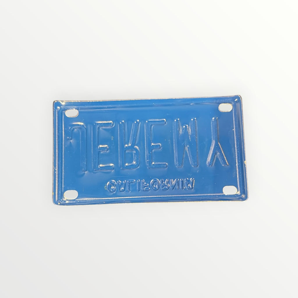Vintage 1970's Personalized California Miniature Bicycle License Plate 4" x 2"