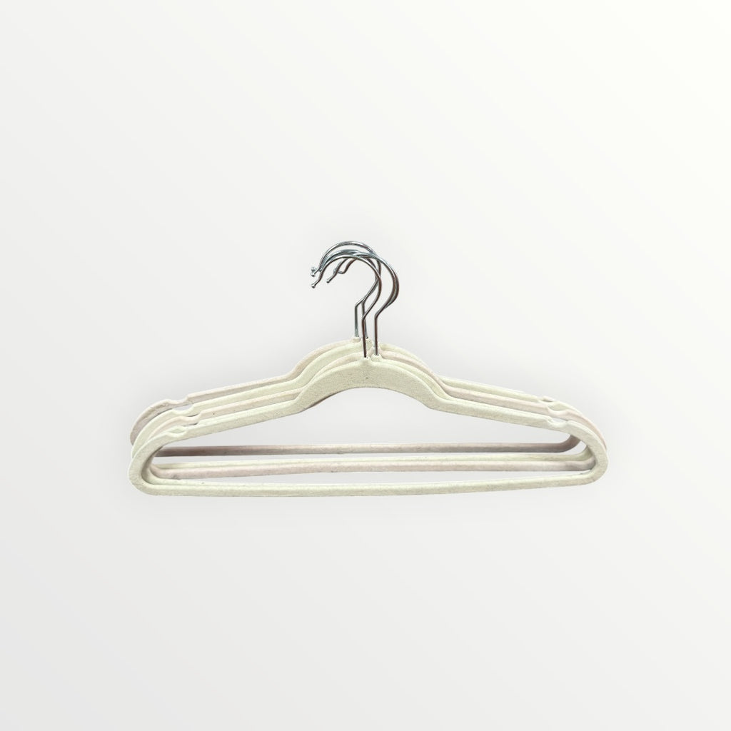 Set of 5 Home Basics Velvet Hangers Ivory 17.75" x 9.25" x .25"