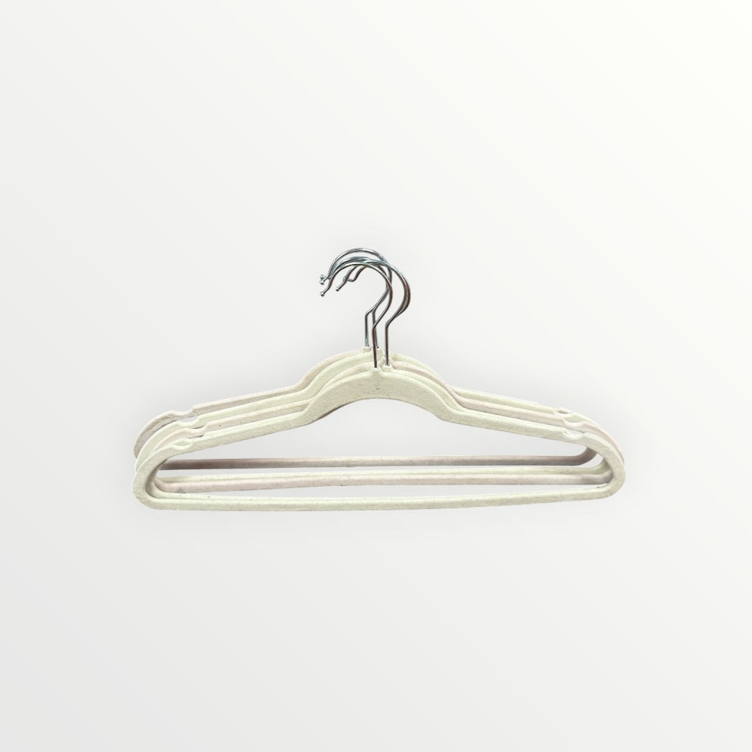 Set of 5 Home Basics Velvet Hangers Ivory 17.75" x 9.25" x .25"