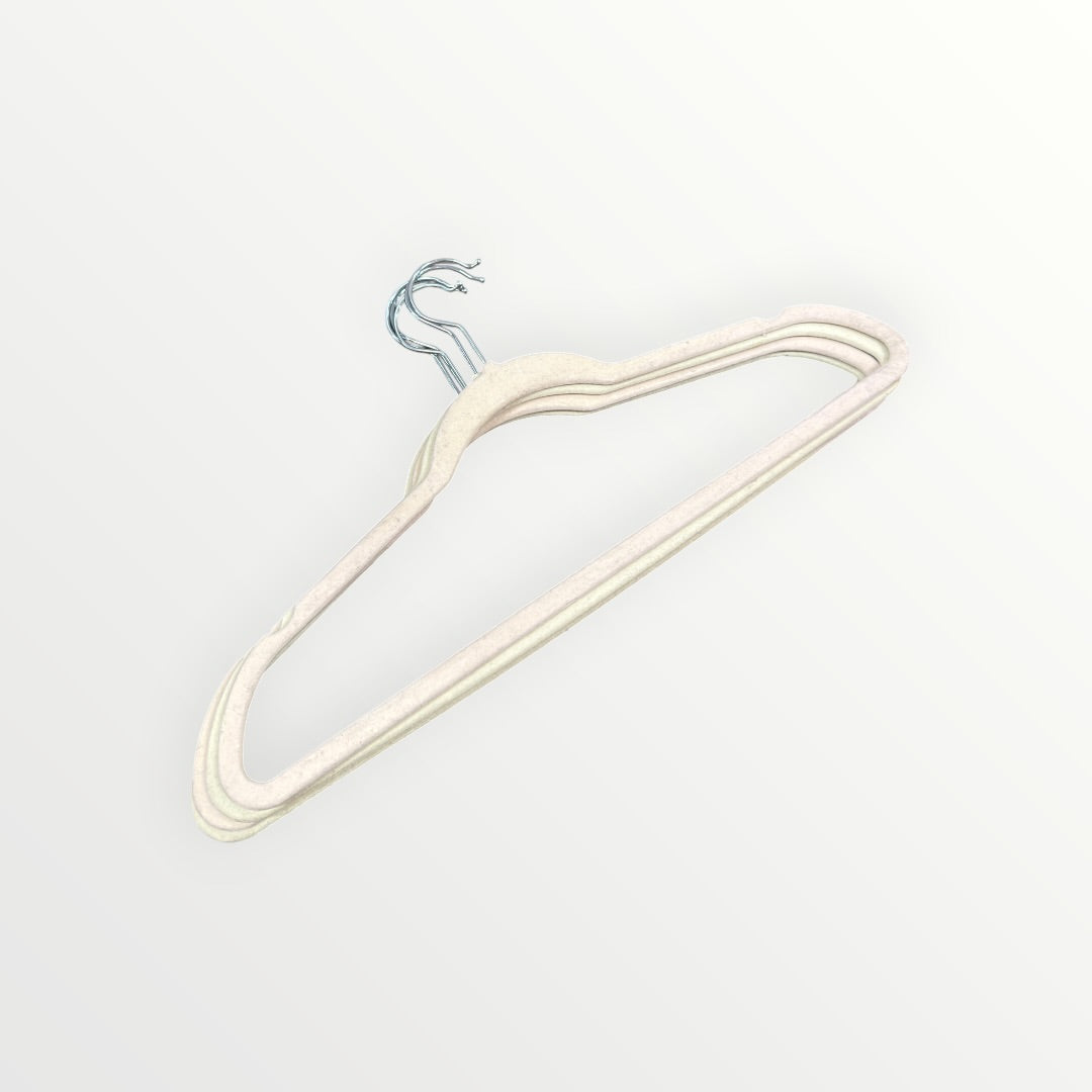 Set of 5 Home Basics Velvet Hangers Ivory 17.75" x 9.25" x .25"