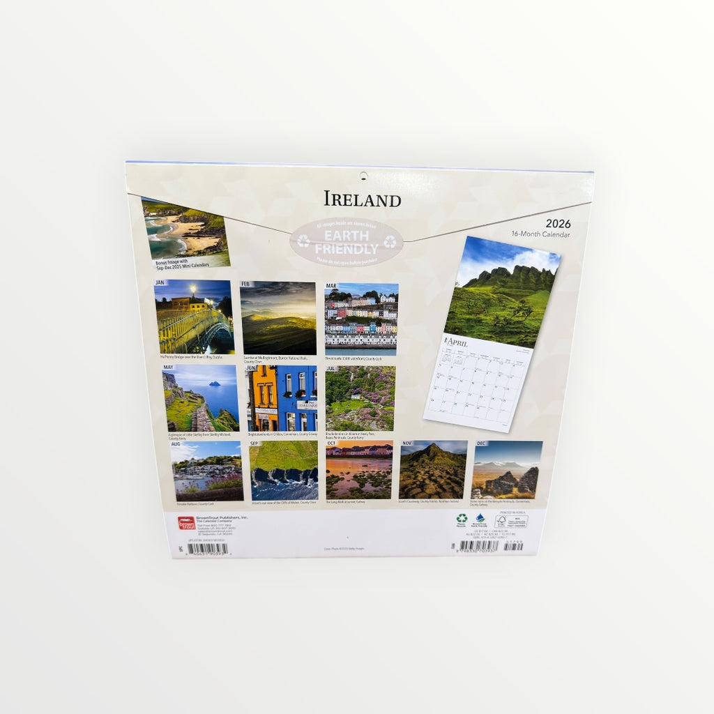 BrownTrout Publishers IRELAND 2026 16-Month Calendar 12" x 12"
