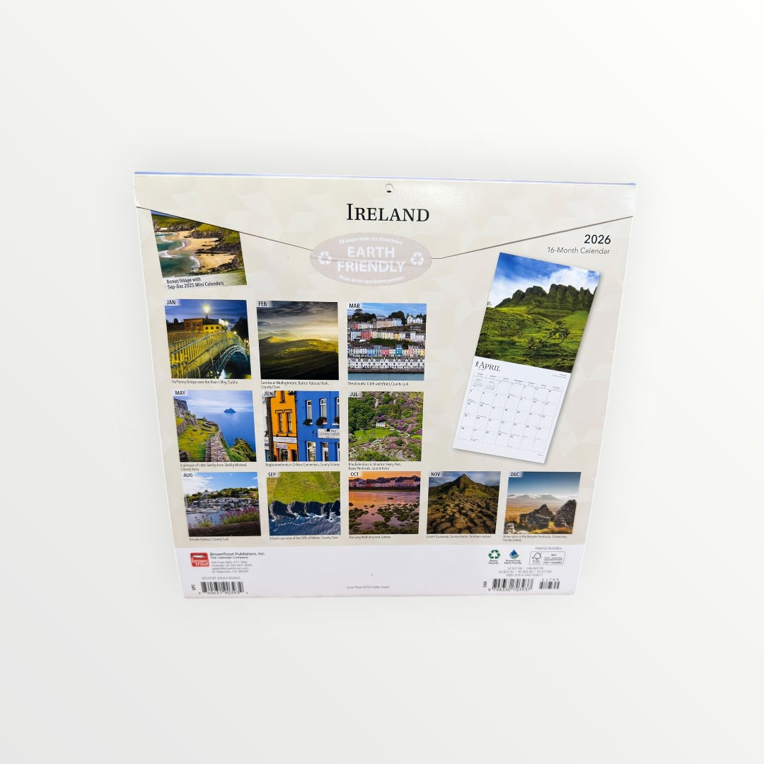 BrownTrout Publishers IRELAND 2026 16-Month Calendar 12" x 12"