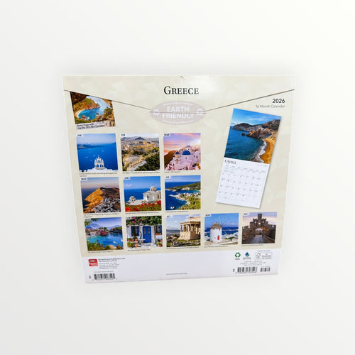 BrownTrout Publishers GREECE 2026 16-Month Calendar 12" x 12"