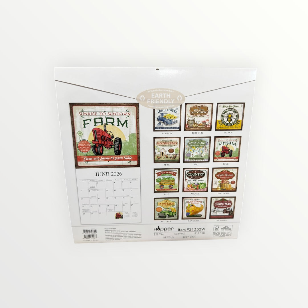 BrownTrout Publishers FARMERS MARKET 2026 16-Month Calendar 12" x 12"