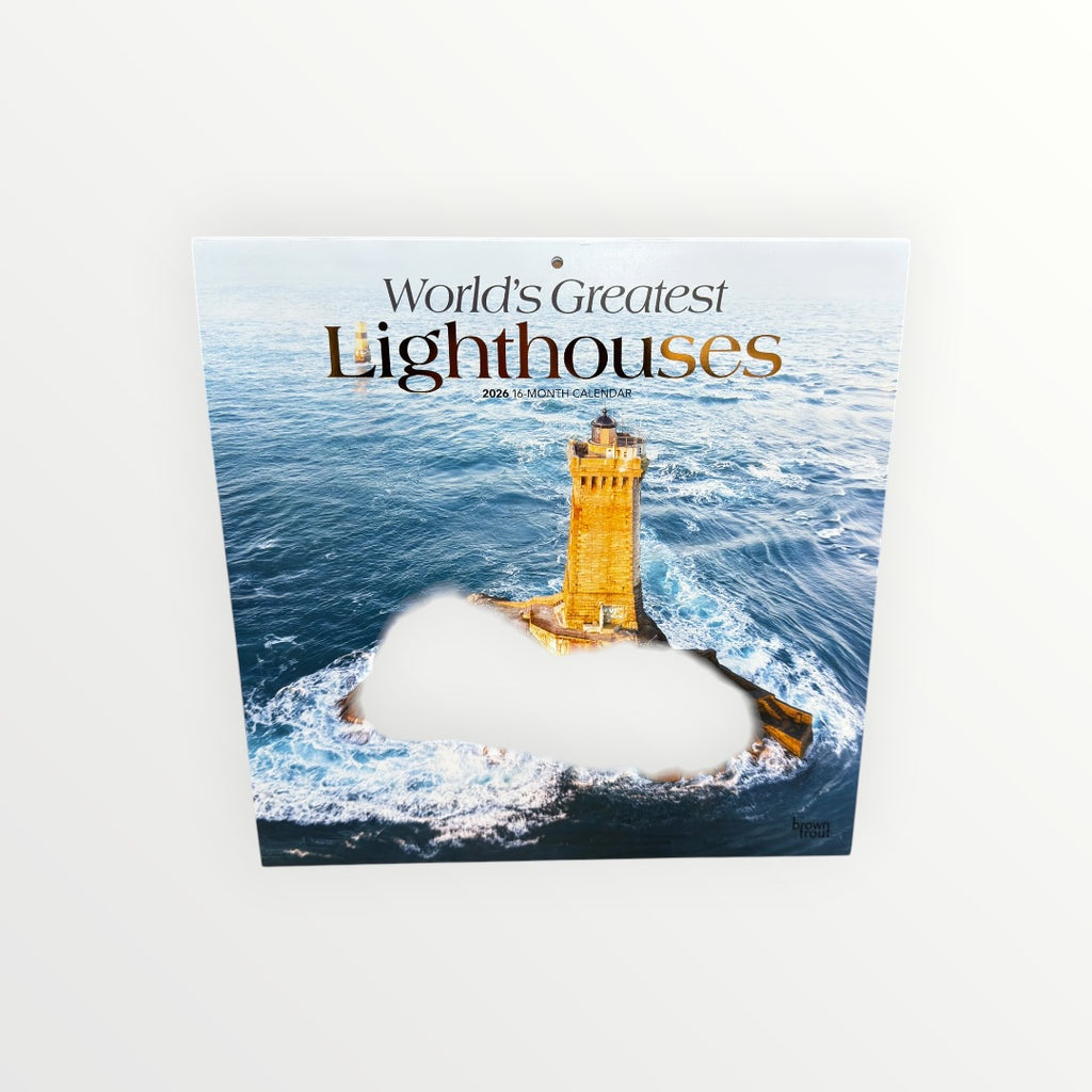 BrownTrout Publishers WORLD'S GREAST LIGHTHOUSES 2026 16-Month Calendar 12" x 12"