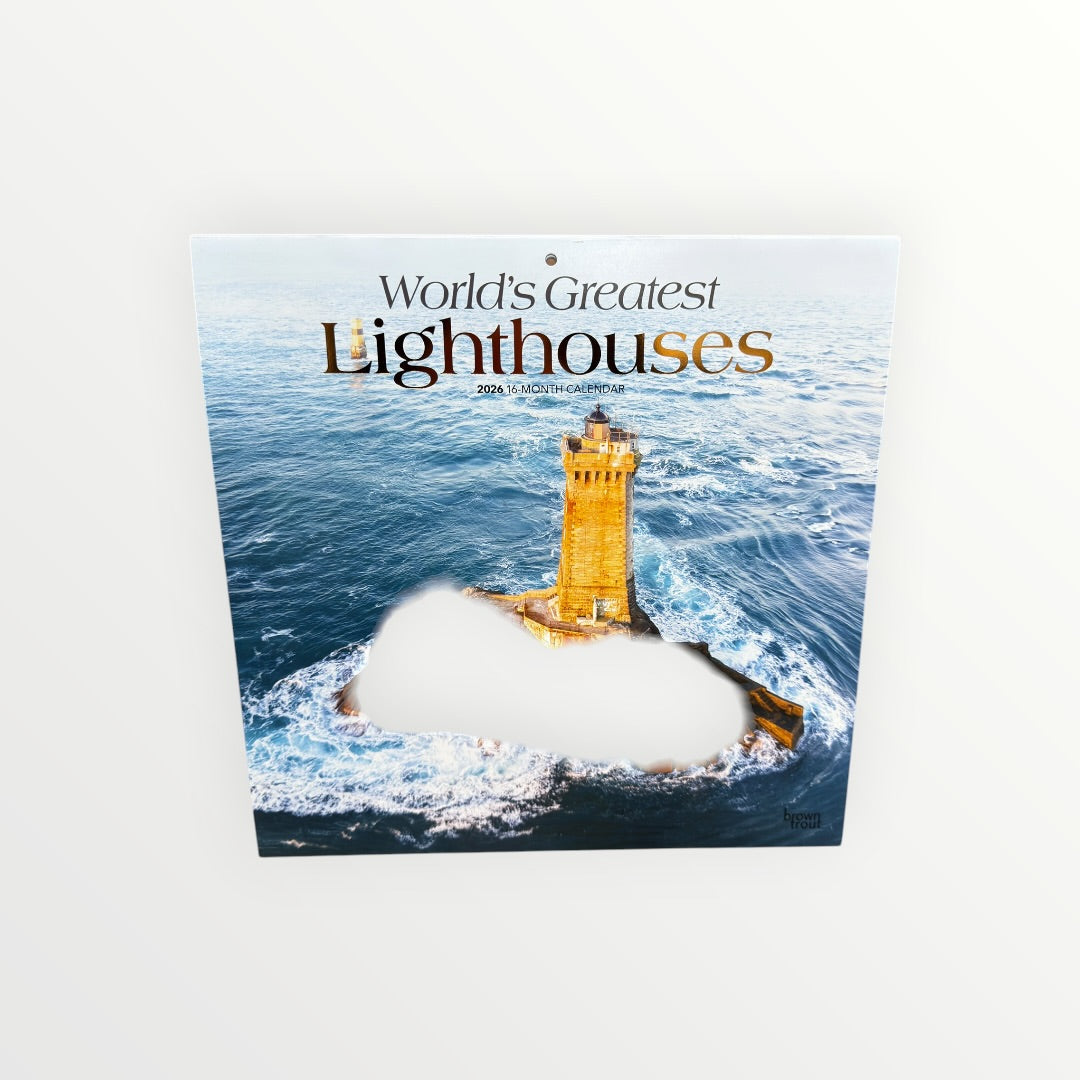 BrownTrout Publishers WORLD'S GREAST LIGHTHOUSES 2026 16-Month Calendar 12" x 12"