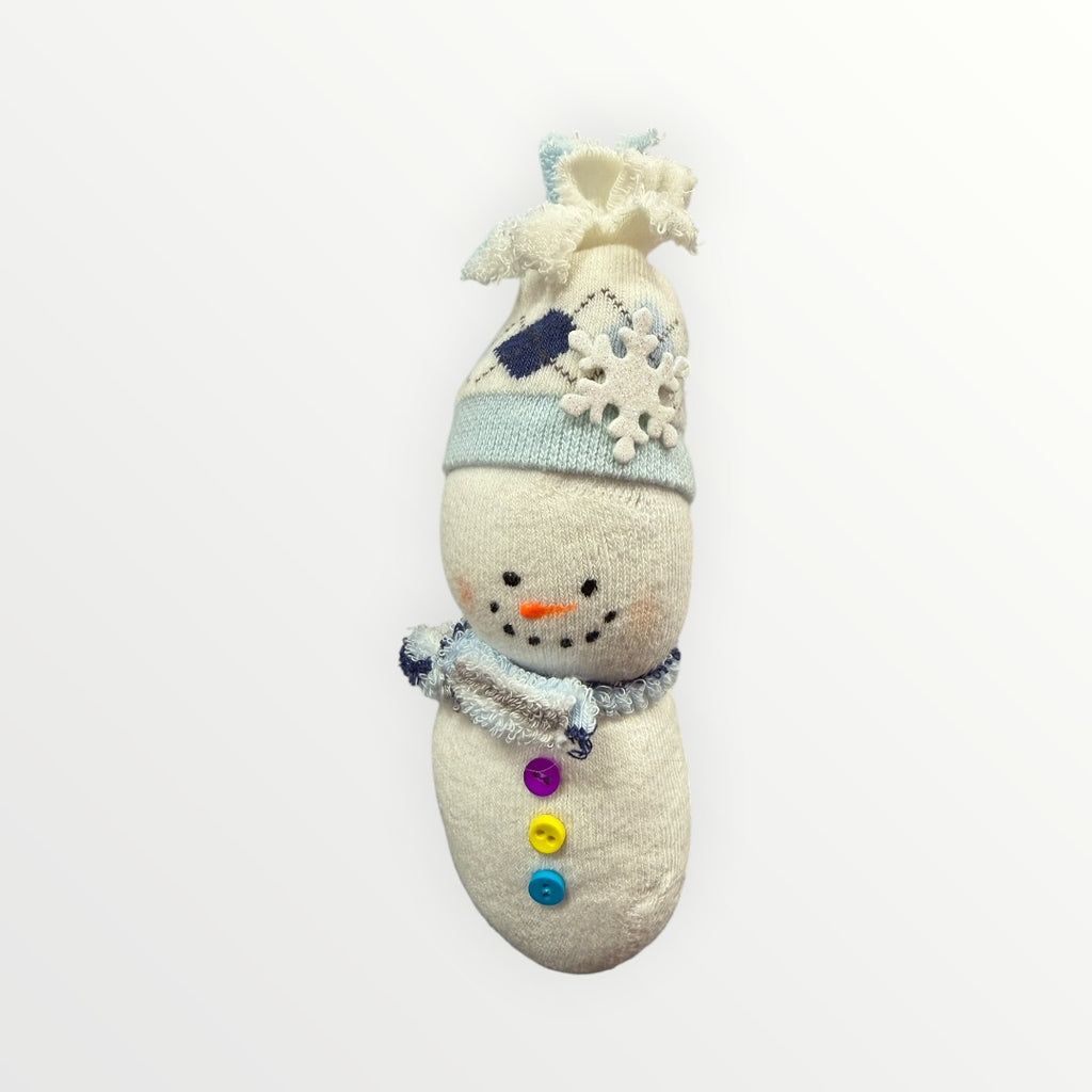 Handmade Sock Snowman 6"H