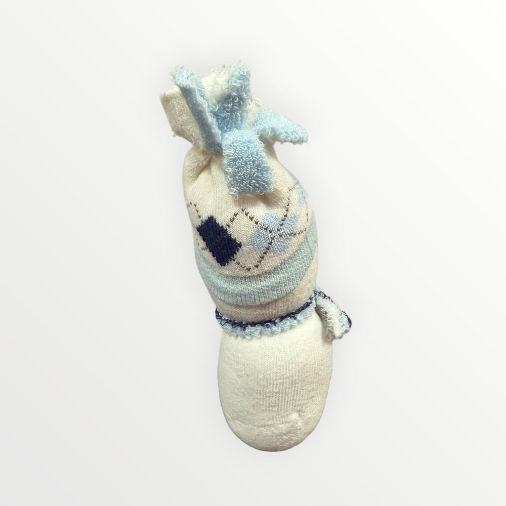Handmade Sock Snowman 6"H