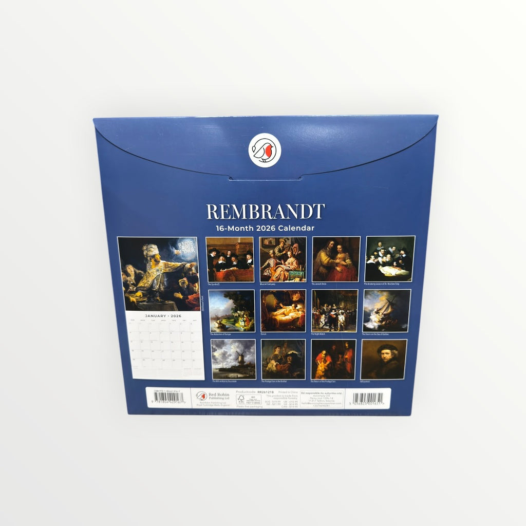 Red Robin Publishing REMBRANDT 2026 16-Month Calendar 12" x 12"