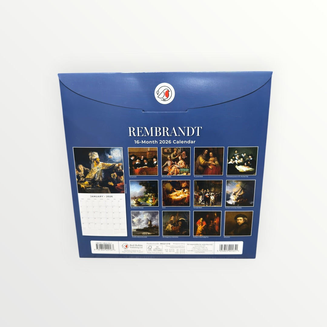 Red Robin Publishing REMBRANDT 2026 16-Month Calendar 12" x 12"