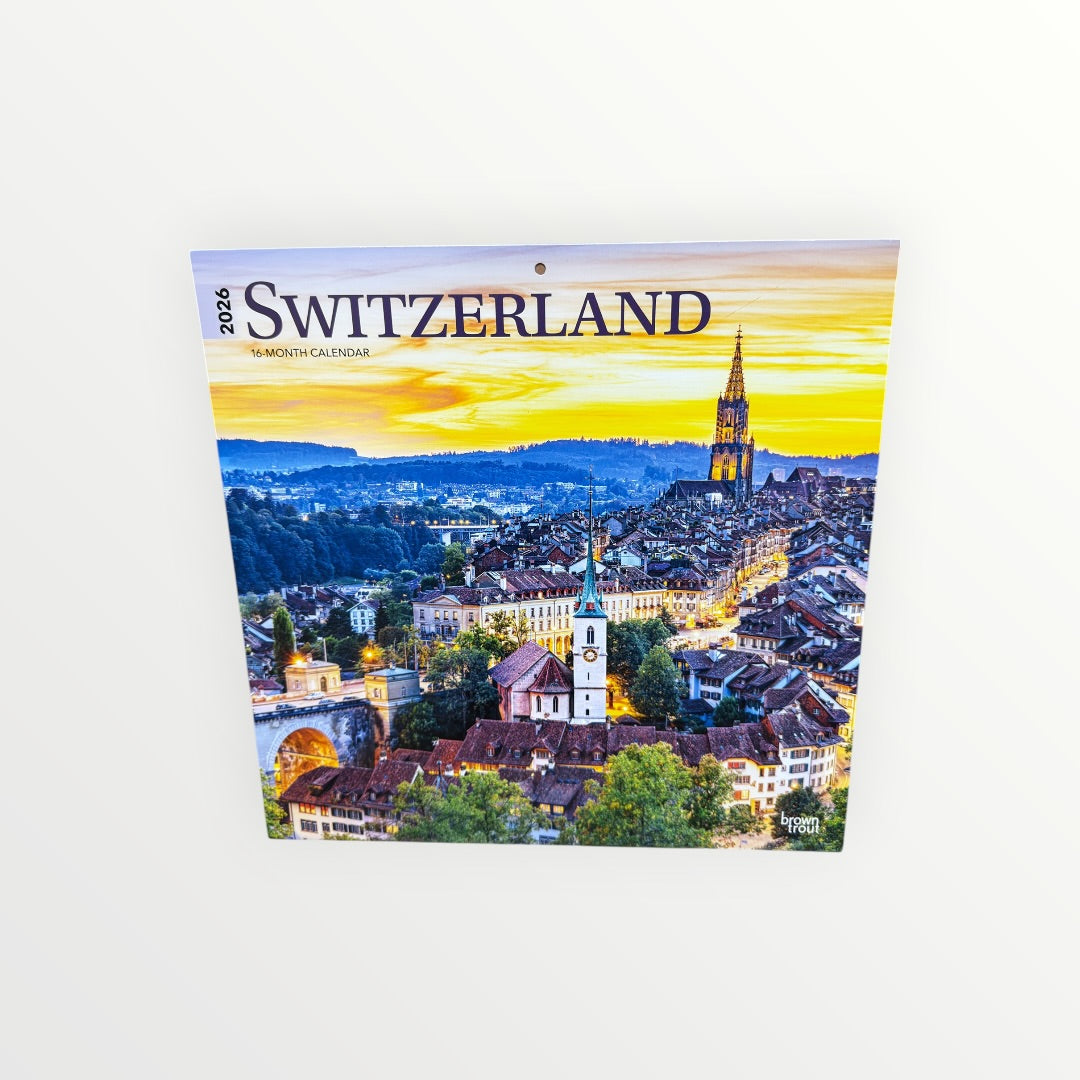 BrownTrout Publishers SWITZERLAND 2026 16-Month Calendar 12" x 12"