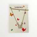 Shiborui Necklace w/Rhinestone-Encrusted Butterfly Pendant